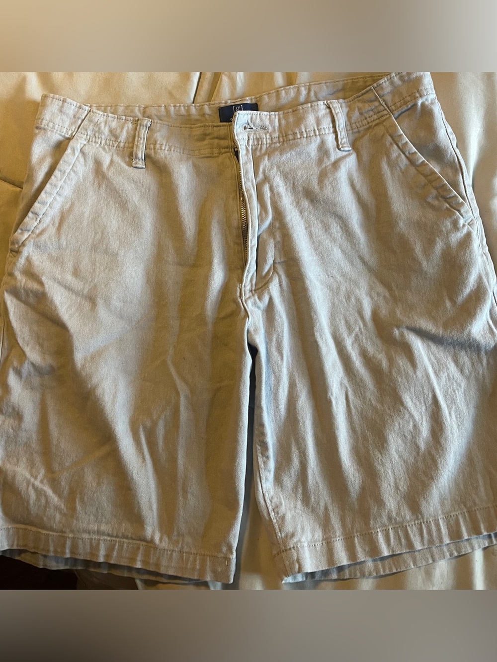 George Men's Flat-Front Chino Shorts in Light Khaki